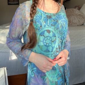 Blue Floral Women's Top